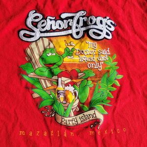 Senior Frogs Muscle Tee Red - Size XL